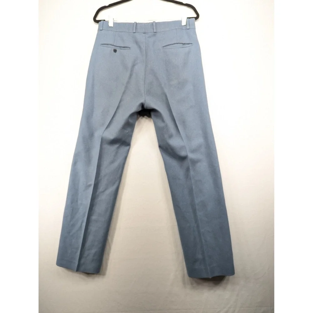Vintage Western Slacks Blue Slate Straight Leg High Rise‎ Trousers 32x30